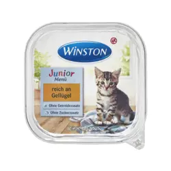 غذای کاسه ای بچه گربه وینستون مدل Junior Poultry وزن 100 گرم