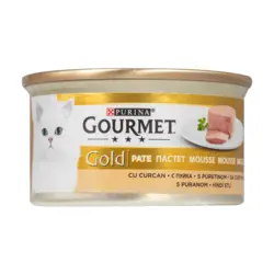 کنسرو غذای گربه گورمت مدل Gold Turkey وزن ۸۵ گرم