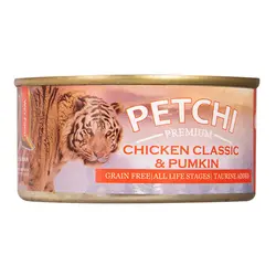 کنسرو غذای گربه پتچی مدل Chicken Classic & Pumpkin وزن 120 گرم