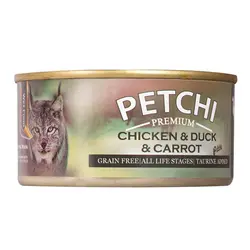 کنسرو غذای گربه پتچی مدل Chicken & Duck & Carrot Pate وزن 120 گرم
