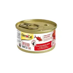 کنسرو غذای گربه جیم‌ کت با طعم ماهی تن و گوجه فرنگی GimCat Tuna Fillet and Tomato وزن 70 گرم