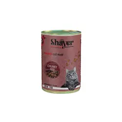 کنسرو غذای گربه شایر با طعم گوشت Shayer Chunky Beef وزن 400 گرم