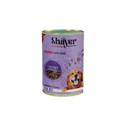 کنسرو غذای سگ شایر با طعم مرغ و گوشت Shayer Chunky Chicken & Beef وزن 400 گرم