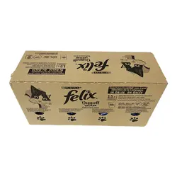 بسته پوچ گربه فلیکس با 4 طعم میکس در ژله Felix Mix Pack In Jelly بسته 60 عددی