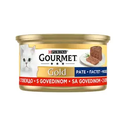 کنسرو غذای گربه با طعم گوشت گاو گورمت گلد Gourmet Gold Beef Pack بسته 24 عددی