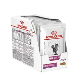 پوچ گربه رنال رویال کنین با طعم گوشت گاو Royal Canin Renal Beef بسته ۱۲ عددی