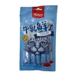 بستنی گربه ونپی با طعم ماهی تن و خاویار Wanpy Creamy Treats With Fish & Caviar بسته ۵ عددی