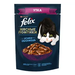 پوچ گربه فلیکس با طعم اردک در سس Felix Meat Slices Duck in Sauce وزن 75 گرم