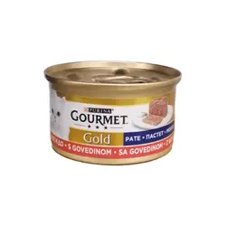 کنسرو غذای گربه گورمت با طعم گوشت گاو Gourmet Beef وزن ۸۵ گرم