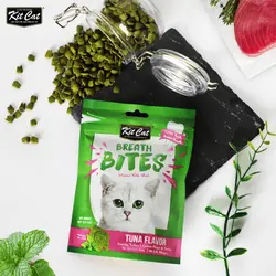 تشویقی دنتال گربه کیت کت با طعم ماهی تن KitCat Breath Bites Tuna وزن 60 گرم