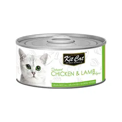 کنسرو غذای گربه کیت کت با طعم مرغ و بره KitCat Chicken & Lamb وزن 80 گرم