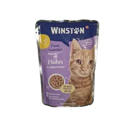 پوچ گربه وینستون با طعم مرغ در سس ماست Winston Chicken In Yogurt Sauce وزن 100 گرم
