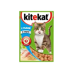 پوچ گربه کیت کت با طعم ماهی KiteKat Fish In Sauce وزن 85 گرم