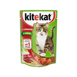 پوچ گربه کیت کت با طعم گوشت گاو KiteKat Beef In Jelly وزن 85 گرم