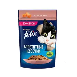 پوچ گربه فلیکس با طعم ماهی سالمون Felix Salmon وزن 85 گرم