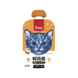 پودینگ غذای گربه ونپی با طعم مرغ و ماهی کاد Wanpy Soup Chicken & Cod وزن 90 گرم