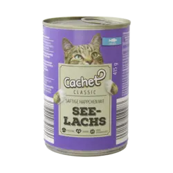 کنسرو غذای گربه کچت با طعم ذغال ماهی آلاسکا Cachet Pollock وزن 415 گرم