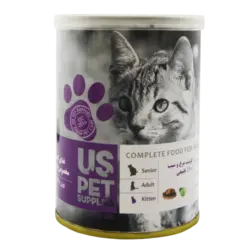 کنسرو غذای بچه گربه یو اس پت مدل Chicken & Apple وزن 400 گرم