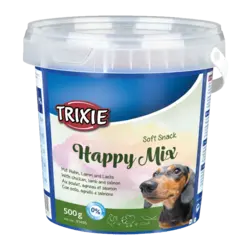 تشویقی سگ تریکسی مدل Happy Mix با طعم مخلوط وزن 500 گرم