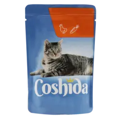 پوچ گربه کوشیدا مدل Chicken Chunk in carrot Sauce وزن 100 گرم