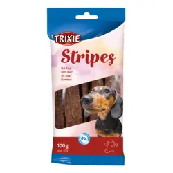 تشویقی سگ تریکسی مدل Stripes Jerky با طعم گوشت وزن 100 گرم