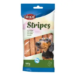 تشویقی سگ تریکسی مدل Stripes Jerky با طعم مرغ وزن 100 گرم