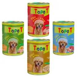 بسته کنسرو پته سگ تاپت Topet Pate Pack Dogs 400 Gr مجموعه 4 عددی