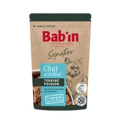 پوچ گربه عقیم شده بابین با طعم ماهی Babin Adult Sterilised Cat Terrine Fish وزن 85 گرم