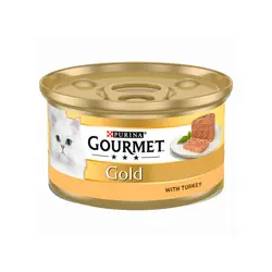 کنسرو غذای گربه گورمت با طعم گوشت بوقلمون Gourmet Gold Mousse with Turkey وزن 85 گرم