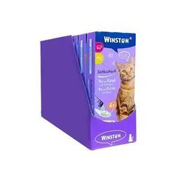 بستنی گربه با طعم گوشت و پنیر وینستون Winston Beef & Cheese Pack کارتن 9 بسته ای
