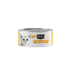 کنسرو غذا گربه کیت کت با طعم ماهی تن و مرغ Kit Cat Canned Food With Tuna & Chicken وزن 80 گرم