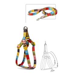 قلاده کتفی سگ نیناپت مدل پترن همراه با لید سایز ۱