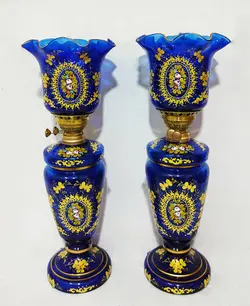 شمعدان چراغ نفتی کریمخانی ارتفاع 64 سانتی متر