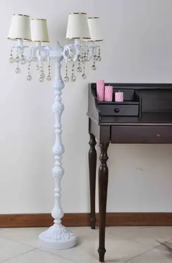 آباژور سالنی پیچک 4 شاخه با آویز کریستال