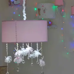 لوستر استوانه قطر 40 با آویز کریستال و بالرین