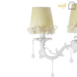 لوستر فلزی پارمیدا 3 شاخه با آویز اشکی و رولامپی بابوس