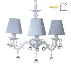 لوستر فلزی پیچک - 3 شاخه RGNکریستال گوی