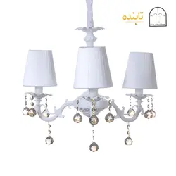 لوستر فلزی پیچک - 3 شاخه RWS کریستال گوی