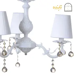 لوستر فلزی پیچک - 3 شاخه RWS کریستال گوی