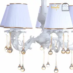 لوستر فلزی یاس - 5 شاخه RWS زه طلایی