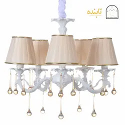 لوستر فلزی یاس - 5 شاخه RSS زه طلایی