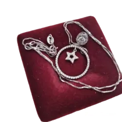 گردنبند ایتالیایی بلند - آویز نقره | حلقه و ستاره ✅