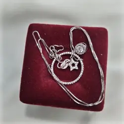 گردنبند ایتالیایی بلند - آویز نقره | حلقه و ستاره ✅