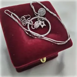 گردنبند ایتالیایی بلند - آویز نقره | حلقه و ستاره ✅