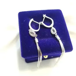 گوشوار بلند – ایتالیایی -دخترانه شیک – نقره طلاسفید✅