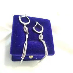 گوشوار بلند – ایتالیایی -دخترانه شیک – نقره طلاسفید✅