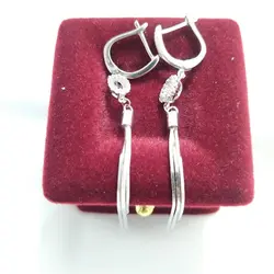 گوشوار بلند – ایتالیایی -دخترانه شیک – نقره طلاسفید✅