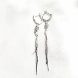 گوشوار بلند – ایتالیایی -دخترانه شیک – نقره طلاسفید✅