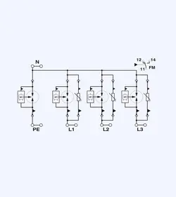 سرج ارستر فونیکس کنتاکت مدل SYS-SET/ 2 قدرت قطع 50 کیلو آمپر و سه فاز