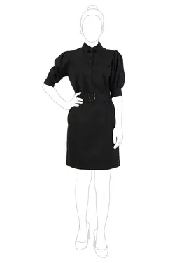 پیراهن کمربند دار آستین پفی - ناریان